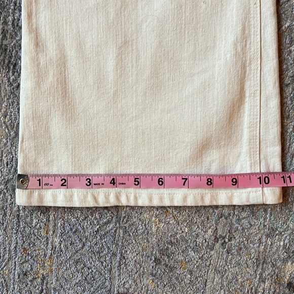 Theory wide leg cream colored jeans - Picture 6 of 11